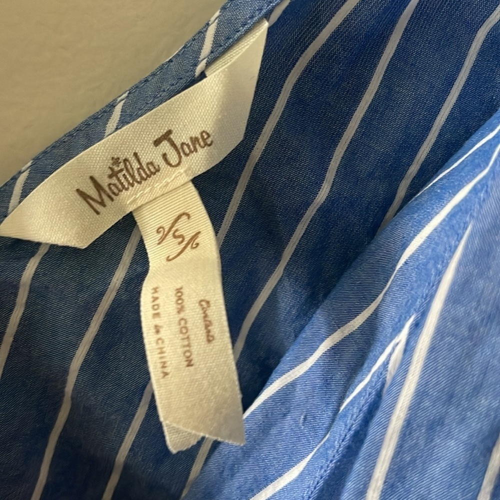 Matilda Jane Blue Chambray 100 % Cotton Dress SZ Small - Picture 4 of 7